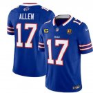men's & kids Activewear Football Uniform #17 Josh Allen Jerseys Royal C and John Madden Patch Shirt