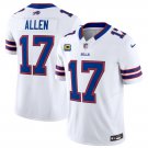 men's & kids Activewear Football Uniform #17 Josh Allen Jerseys White F.U.S.E. C Patch Limited Shirt