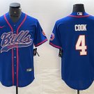 men's Activewear Football Uniform #4 James Cook Jerseys Blue Baseball CoolBase Shirt