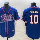 men's Activewear Football Uniform #10 Khalil Shakir Jerseys Blue Baseball CoolBase Shirt