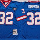 men's & youth Activewear Football Uniform #32 O.J. Simpson Jerseys M&N Vintage Blue Throwback Shirt