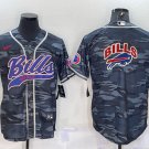 men's Activewear Football Uniform Buffalo Bills Blank Jerseys Grey Camo Team Big Logo Baseball Shirt