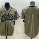 men's Activewear Football Uniform Buffalo Bills Blank Jerseys Olive Salute To Service Baseball Shirt