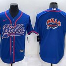 men's Activewear Football Uniform Buffalo Bills Blank Jerseys Blue Team Big Logo Baseball Cool Shirt