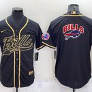 men's Football Uniform Buffalo Bills Blank Jerseys Black Golded Team Big Logo Baseball Cool Shirt