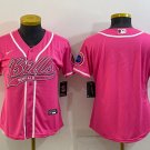 women's Activewear Football Uniform Buffalo Bills Blank Jerseys Pink Baseball CoolBase Shirt