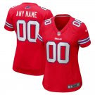 women's Football Buffalo Bills Uniform #00 Custom name number Jerseys Red Limited Lady Shirt