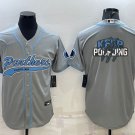 men's Activewear Football Uniform Carolina Panthers Blank Jerseys Grey Team Big Logo Baseball Shirt