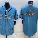 men's Activewear Football Uniform Carolina Panthers Blank Jerseys Blue Team Big Logo Baseball Shirt
