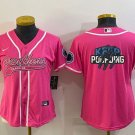 womens Activewear Football Uniform Carolina Panthers Blank Jerseys Pink Team Big Logo Baseball Shirt