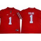 men's & youth Activewear Football Uniform #1 Justin Fields Jerseys Red Ohio Buckeyes College Shirt