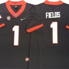 men's & youth Activewear Football Uniform #1 Justin Fields Jerseys Black GA Bulldogs College Shirt