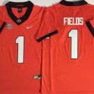 men's & youth Activewear Football Uniform #1 Justin Fields Jerseys Red GA Bulldogs College Shirt