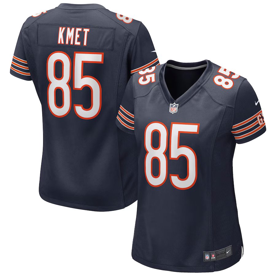 women's Activewear Football Uniform #85 Cole Kmet Jerseys Navy Player Game Limited Lady Shirt
