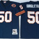 men's & youth Activewear Football Uniform #50 Mike Singletary Jerseys Vintage Navy Throwback Shirt
