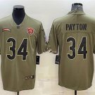 men's Activewear Football Uniform #34 Walter Payton Jerseys 2022 Olive Salute Service Limited Shirt