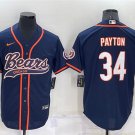 men's Activewear Football Uniform #34 Walter Payton Jerseys Navy Baseball CoolBase Shirt