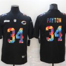 men's Activewear Football Uniform #34 Walter Payton Jerseys Black Rainbow Limited Shirt