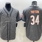 men's Activewear Football Uniform #34 Walter Payton Jerseys Grey Baseball CoolBase Shirt