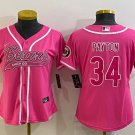 women's Activewear Football Uniform #34 Walter Payton Jerseys Pink Baseball CoolBase Lady Shirt