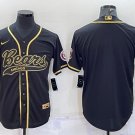 men's Activewear Football Uniform Chicago Bears Blank Jerseys Black Golded Baseball CoolBase Shirt