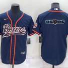 men's Activewear Football Uniform Chicago Bears Blank Jerseys Navy Team Big Logo Baseball Shirt