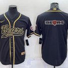 men's Football Uniform Chicago Bears Blank Jerseys Black Golded Team Big Logo Baseball Cool Shirt