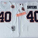 men's & youth Activewear Football Uniform #40 Gale Sayers Jerseys Vintage White Throwback Shirt