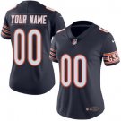 women's Football Chicago Bears Uniform #00 Custom name number Jerseys Navy Limited Lady Shirt