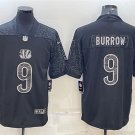 men's Activewear Football Uniform #9 Joe Burrow Jerseys Black RFLCTV Limited Shirt