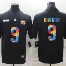 men's Activewear Football Uniform #9 Joe Burrow Jerseys Black Rainbow Crucial Catch Limited Shirt