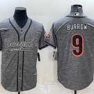 men's Activewear Football Uniform #9 Joe Burrow Jerseys Grey Baseball CoolBase Shirt