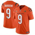 men's & kids Activewear Football Uniform #9 Joe Burrow Jerseys Orange C and John Madden Patch Shirt