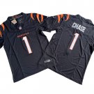 men's & kids Activewear Football Uniform #1 Ja'Marr Chase Jerseys 2024 Black F.U.S.E. Limited Shirt