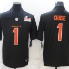 men's Activewear Football Uniform #1 Ja'Marr Chase Jerseys Black 2022 Super Bowl LVI Fashion Shirt