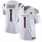 men's & kids Activewear Football Uniform #1 Ja'Marr Chase Jerseys 2024 White John Madden Patch Shirt