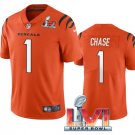 men's & kids Activewear Football Uniform #1 Ja'Marr Chase Jerseys Orange 2022 Super Bowl LVI Shirt