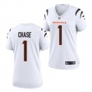 women's Activewear Football Uniform #1 Ja'Marr Chase Jerseys White Player Game Limited Lady Shirt