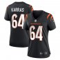 women's Activewear Football Uniform #64 Ted Karras Jerseys Black Player Game Limited Lady Shirt