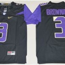men's & youth Activewear Football Uniform #3 Jake Browning Jerseys Black WA Huskies College Shirt