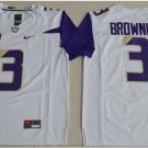 men's & youth Activewear Football Uniform #3 Jake Browning Jerseys White WA Huskies College Shirt