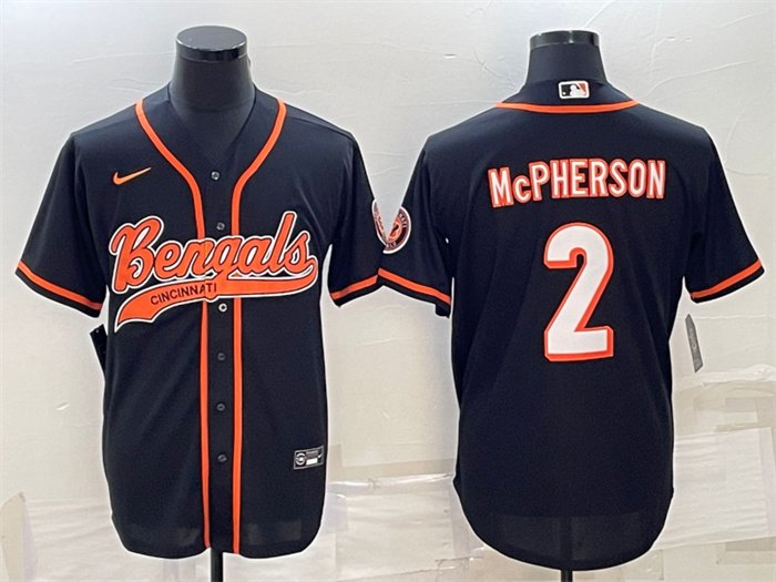 men's Activewear Football Uniform #2 Evan McPherson Jerseys Black Baseball CoolBase Shirt