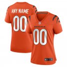 women's Football Cincinnati Bengals Uniform #00 Custom name number Jerseys Orange Limited Lady Shirt