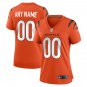 women's Football Cincinnati Bengals Uniform #00 Custom name number Jerseys Orange Limited Lady Shirt