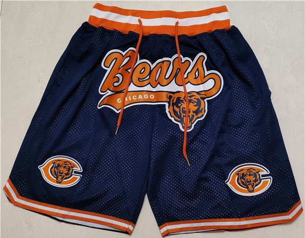 men's Chicago Bears Navy Just Don Pocket Zipper Football Shorts