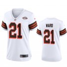 women's Activewear Football Uniform #21 Denzel Ward Jerseys White 1946 Collection Limited Shirt