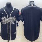 men's Activewear Football Uniform Cleveland Browns Blank Jerseys Black RFLCTV Baseball Cool Shirt