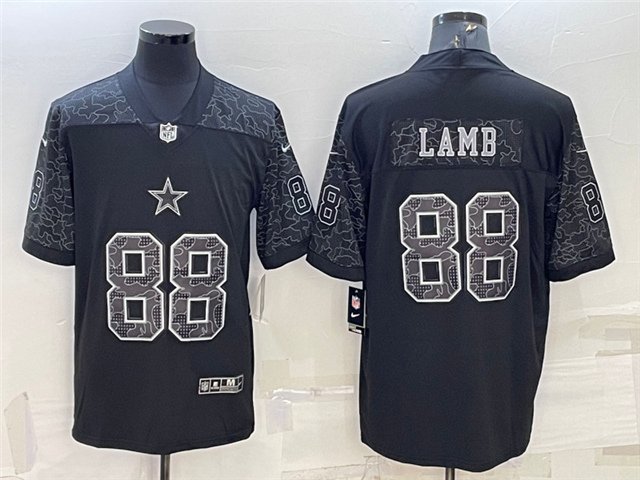 men's Activewear Football Uniform #88 CeeDee Lamb Jerseys Black RFLCTV Limited Shirt