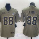 men's Activewear Football Uniform #88 CeeDee Lamb Jerseys 2022 Olive Salute To Service Limited Shirt