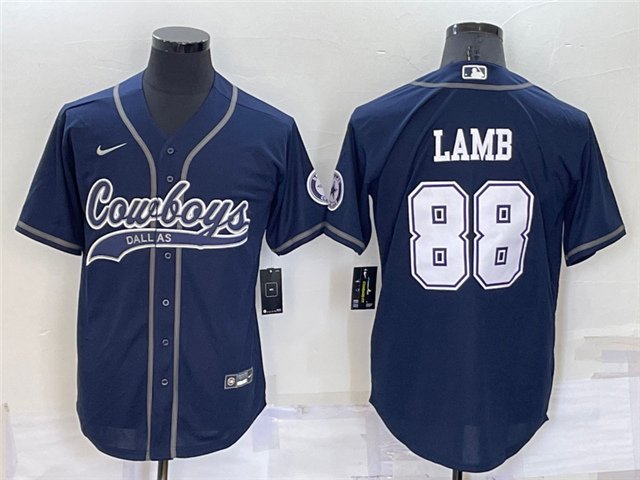 men's Activewear Football Uniform #88 CeeDee Lamb Jerseys Navy Baseball CoolBase Shirt